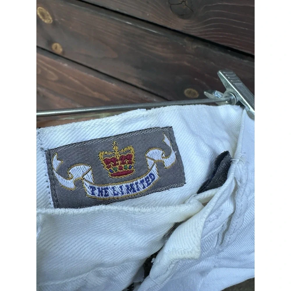 The Limited Y2K Women's White Denim High Waist Pleated Shorts Size XS (24)
